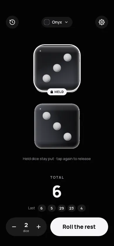 Rolling the remaining dice