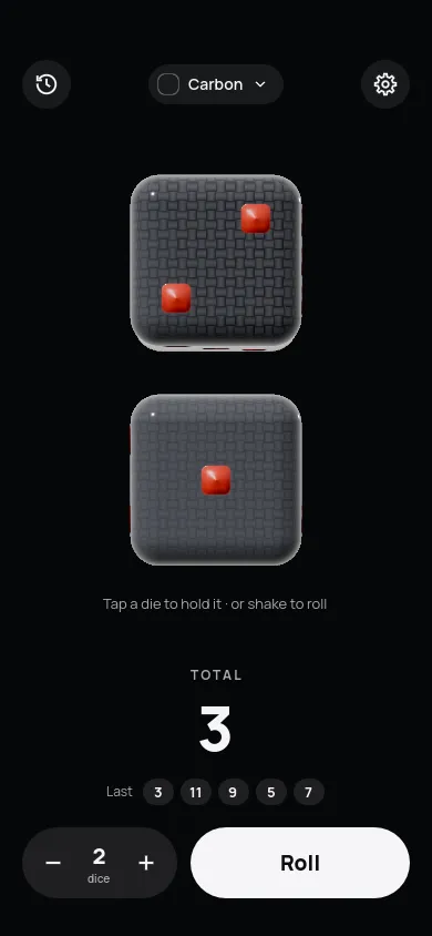 Carbon dice