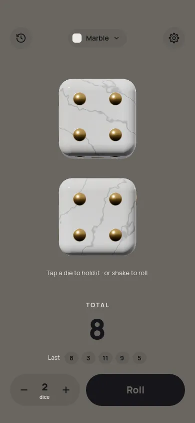 Marble dice