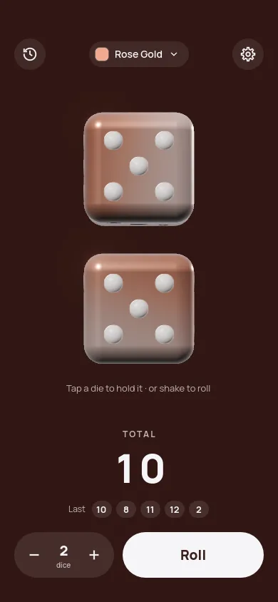 Rose Gold dice